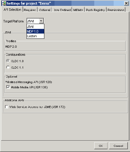 Создание проекта в JE Wireless Toolkit